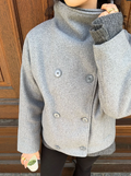 Stand Collar Double-Breasted Jacket