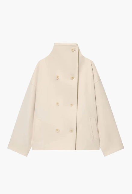 Stand Collar Double-Breasted Jacket