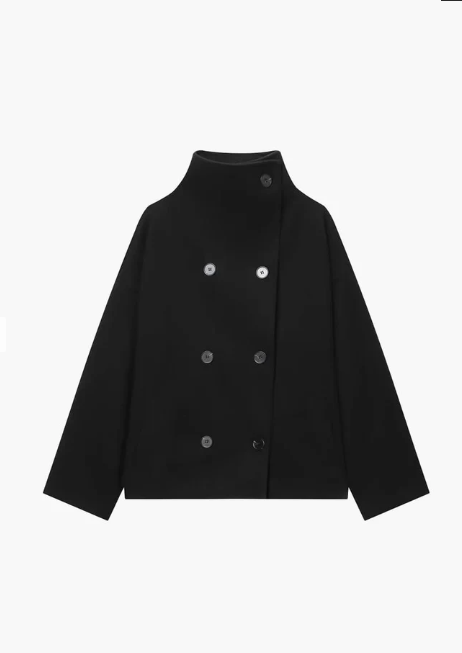 Stand Collar Double-Breasted Jacket