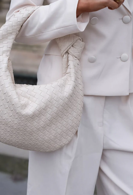 Medium Knotted Handle Woven Bag