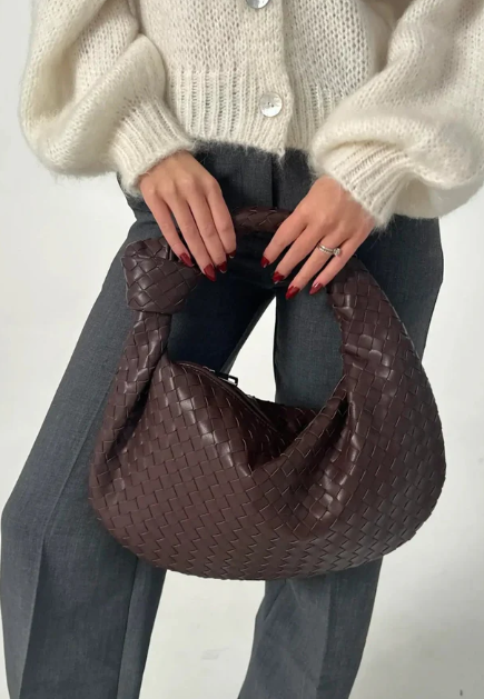 Medium Knotted Handle Woven Bag