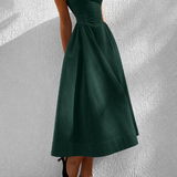 Women's Boat Neck Midi Dress