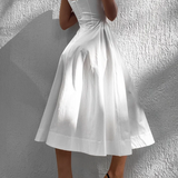 Women's Boat Neck Midi Dress