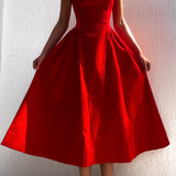 Women's Boat Neck Midi Dress