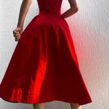 Women's Boat Neck Midi Dress