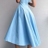Women's Boat Neck Midi Dress