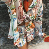 Women's Button-Front Shirt and Shorts Set