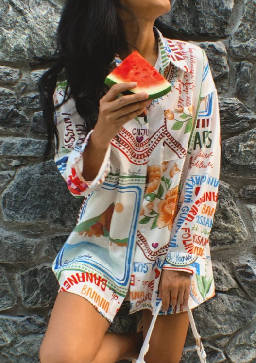 Women's Button-Front Shirt and Shorts Set