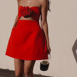 Women's Strapless Cutout Mini Dress
