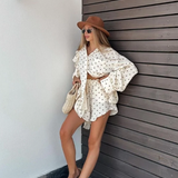Women's Ruffled Shirt Set