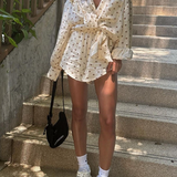 Women's Ruffled Shirt Set