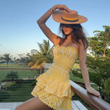 Women's Shirred Mini Dress