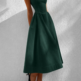 Women's Boat Neck Midi Dress