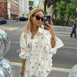 Women's Ruffled Shirt Set