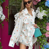 Women's Ruffled Shirt Set