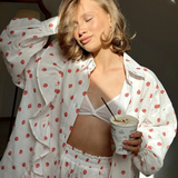 Women's Ruffled Shirt Set