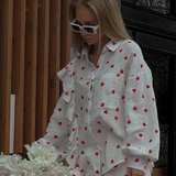 Women's Ruffled Shirt Set