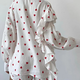 Women's Ruffled Shirt Set