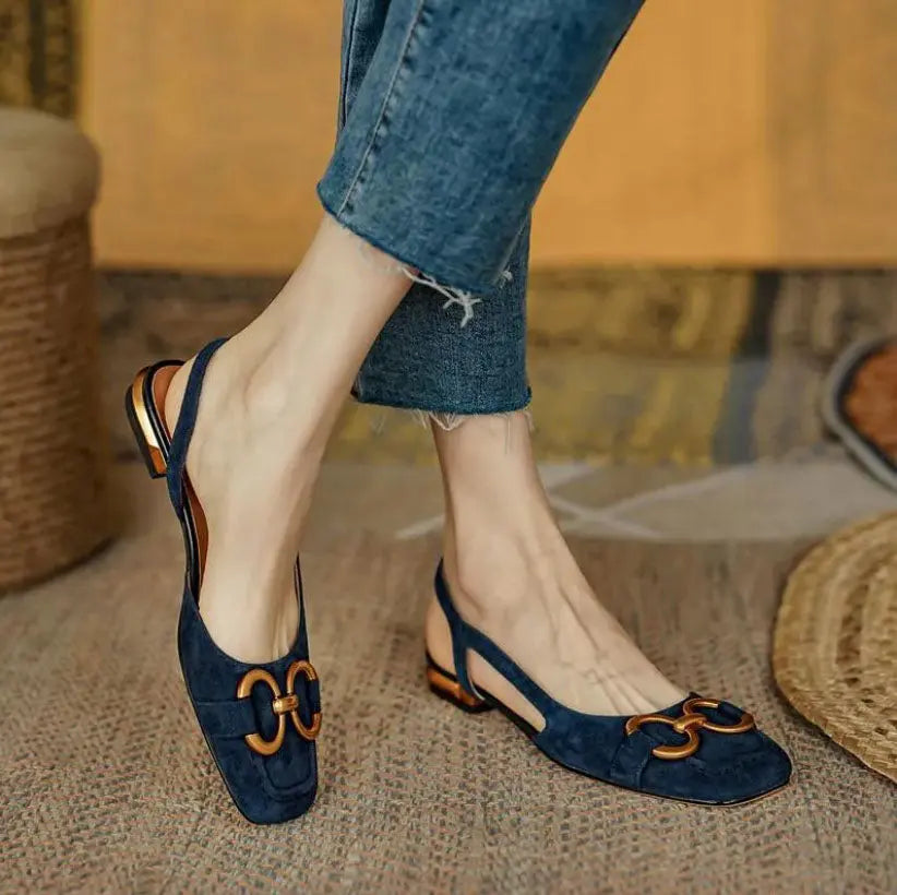 Adjustable Slingback Flat Sandals
