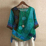 Vintage Floral Short Sleeve Blouse