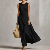 Sleeveless Asymmetric Maxi