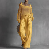Women's Off-Shoulder Trouser Set