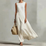 Sleeveless Asymmetric Maxi