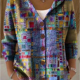 Women's Hooded Geometric Cardigan