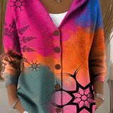 Women's Hooded Geometric Cardigan