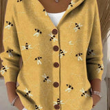 Women's Textured Hooded Cardigan