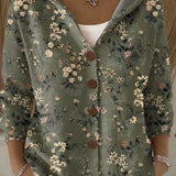 Women's Textured Hooded Cardigan