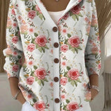 Women's Textured Hooded Cardigan