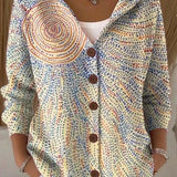 Women's Hooded Geometric Cardigan