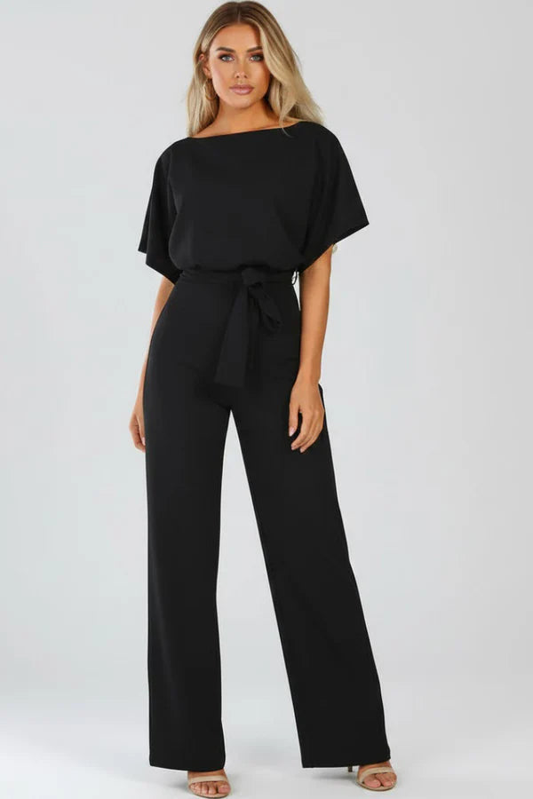 Jumpsuit with Belt and Wide Legs