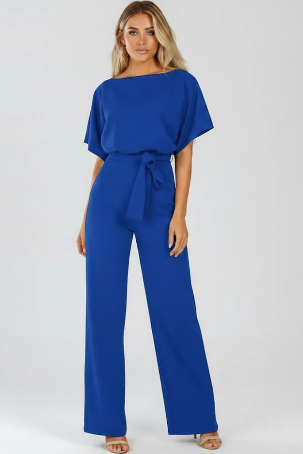 Jumpsuit with Belt and Wide Legs
