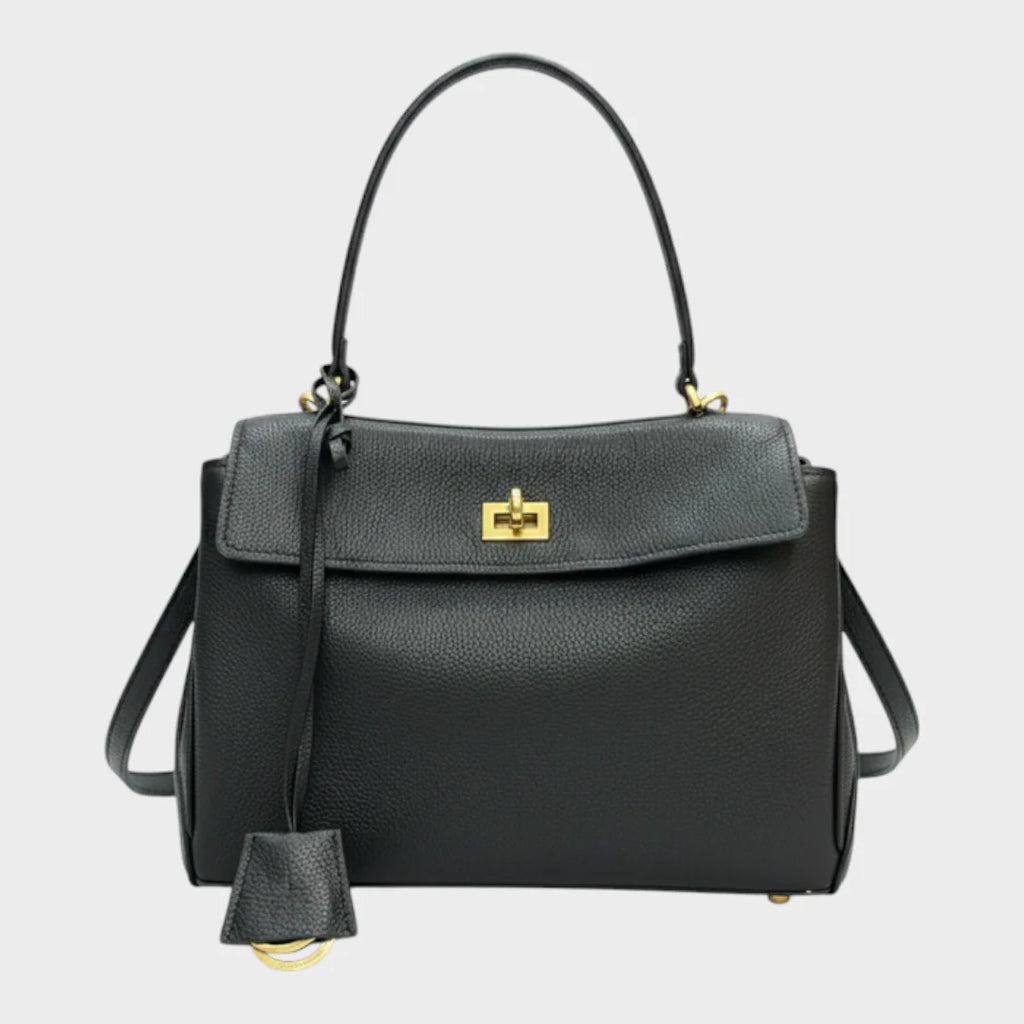 Minimalist Turn-Lock Flap Handbag