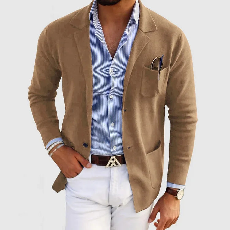 Button-Front Casual Blazer