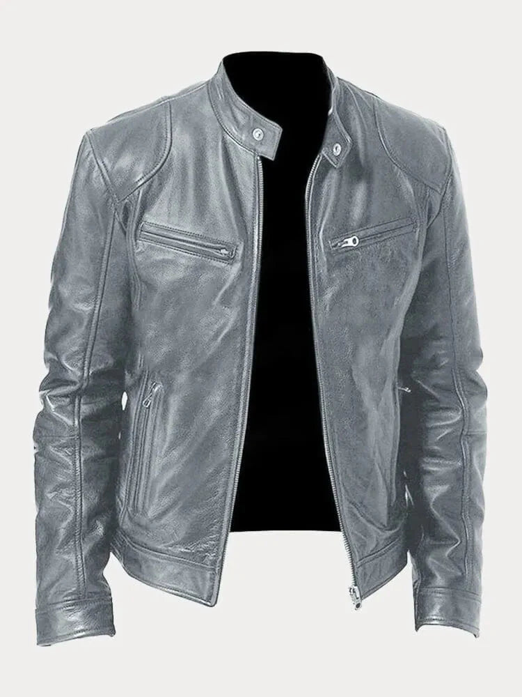 Casual Stand Collar Zip-Up Jacket