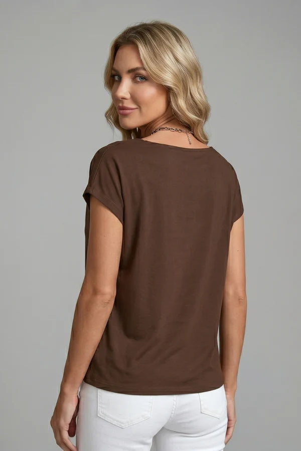 Cowl Neck Draped Front Blouse
