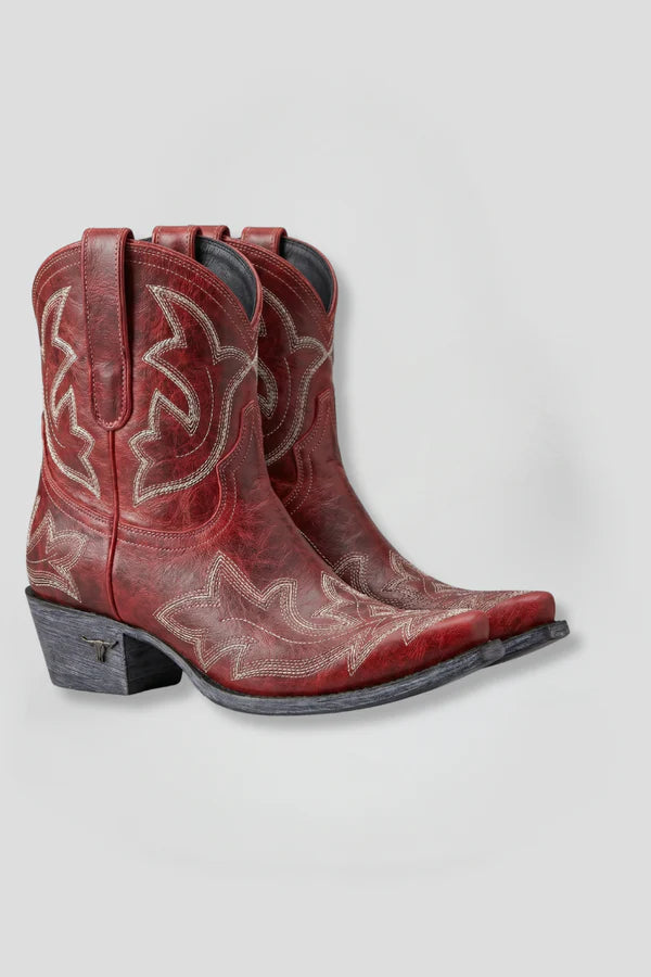 Embroidered Mid-Calf Western Boots
