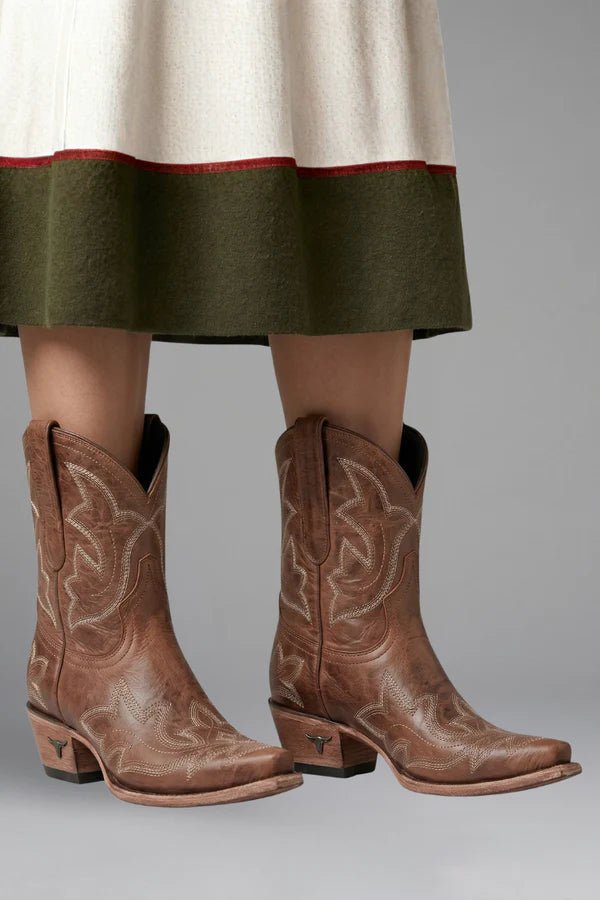 Embroidered Mid-Calf Western Boots