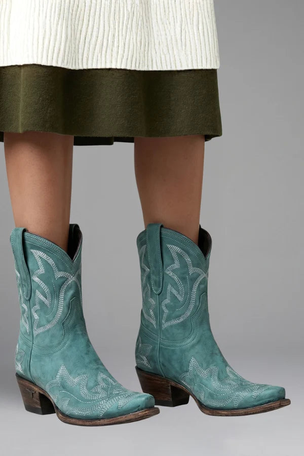Embroidered Mid-Calf Western Boots