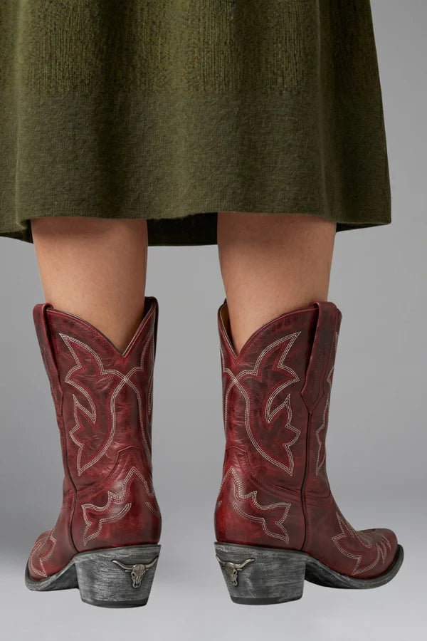 Embroidered Mid-Calf Western Boots