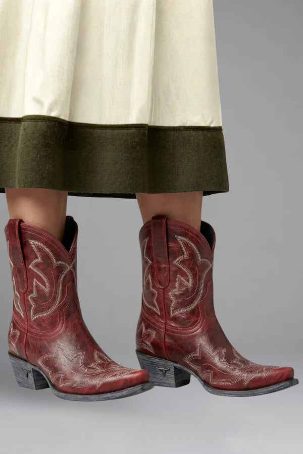 Embroidered Mid-Calf Western Boots