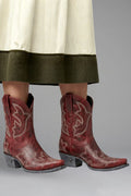 Embroidered Mid-Calf Western Boots