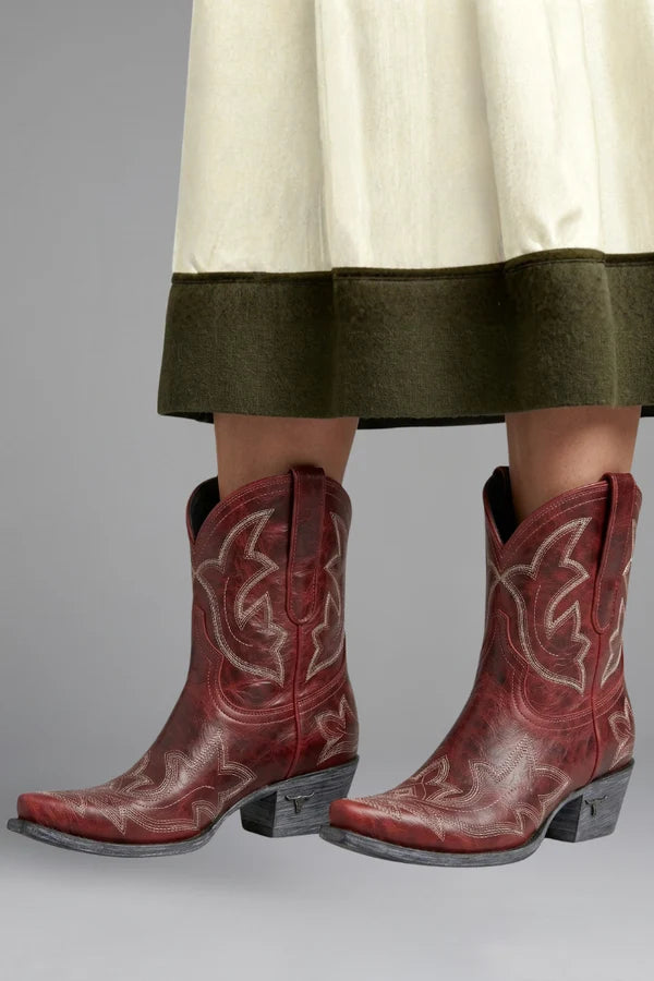 Embroidered Mid-Calf Western Boots