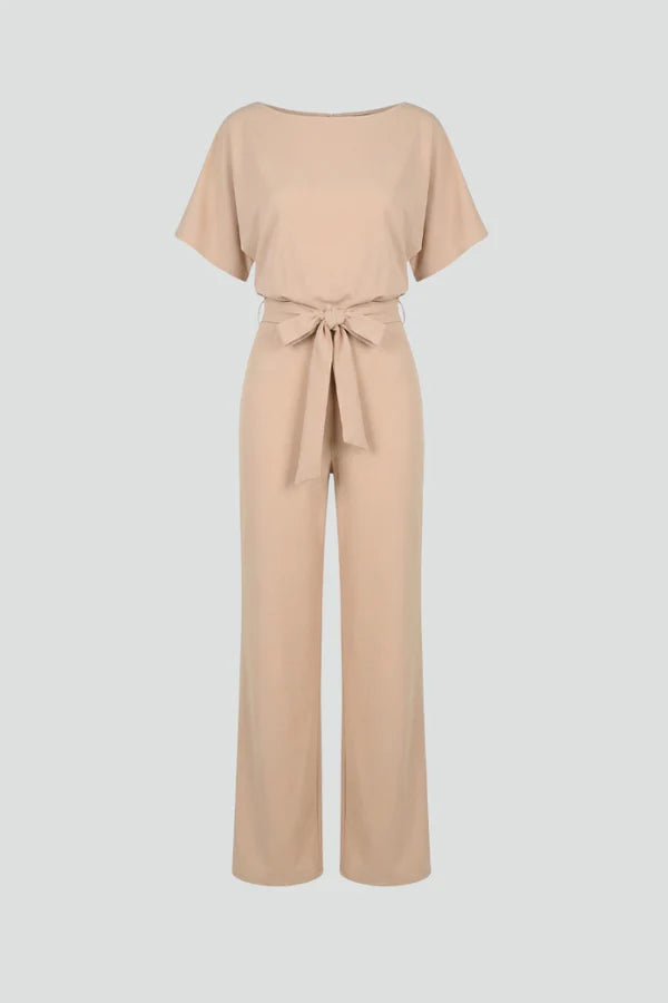 Jumpsuit with Belt and Wide Legs