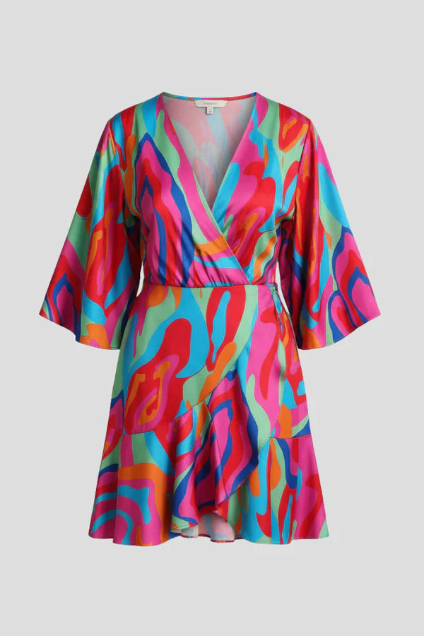 Batwing Tie-Waist Mini Dress