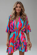 Batwing Tie-Waist Mini Dress