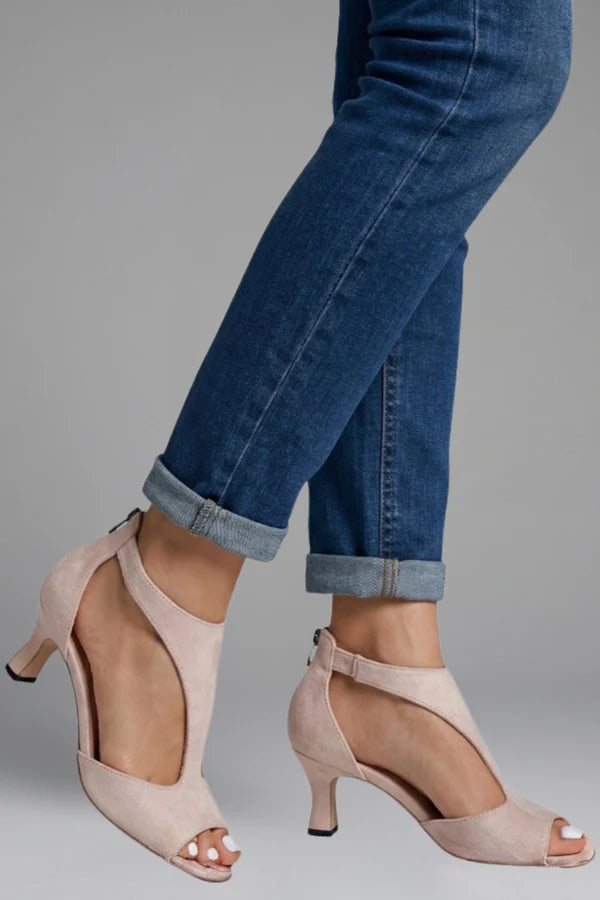 Orthopaedic Peep Toe Mid Heels